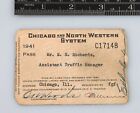 Vintage 1941 Chicago and North Western System Railway Railroad Pass