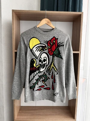 VTG Diesel Greh Wool Grey Japanese Skull Sweater - Image 1 of 4