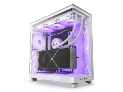 NZXT H6 FLOW RGB Compact Dual-Chamber Mid-Tower Airflow Case, White, CC-H61FW-R1 - Image 1 of 4