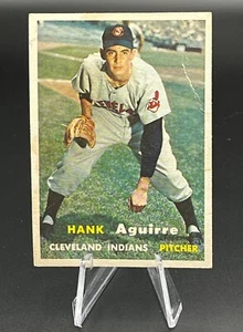 1957 TOPPS BASEBALL CARD #96 HANK AGUIRRE ROOKIE CLEVELAND INDIANS - VG CREASE - Picture 1 of 1