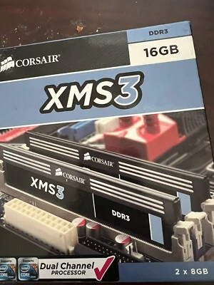 Corsair XMS3 16GB 2x8GB DDR3 1333 MHz PC3 10666 Desktop Memory 1.5V - Image 1 of 4