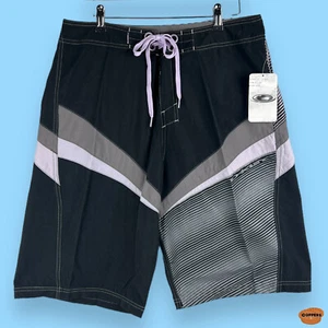 Oakley Board Shorts Swimwear Black/Purple in Sizes 30,32,34 BNWT - Picture 1 of 8