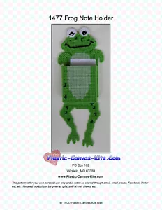 Frog Note Holder- Plastic Canvas Pattern or Kit - Picture 1 of 1