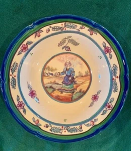 Rare Vintage 8" Breizh France Bowl- Farm and Floral Design. - Picture 1 of 3