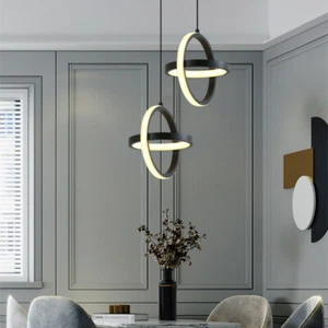 Kitchen LED Pendant Light Black Lamp Room Ceiling Lights Bar Chandelier Lighting - Picture 1 of 10
