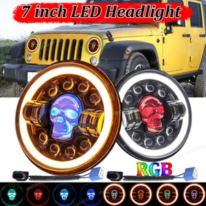 Par de faros LED RGB 7" halo DRL para camioneta Ford F-100 F-250 F-350 1953-1977 - Imagen 1 de 12