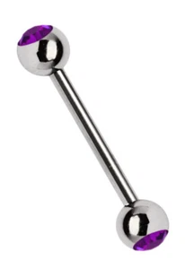 Piercing Gioielli Barra Acciaio 1,2mm Barbell 6-14mm Lungo con Due 2,5mm - Foto 1 di 16