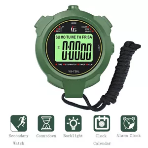 Digital Stopwatch Handheld LCD Sports Stopwatch Waterproof Training Timer - Picture 1 of 7