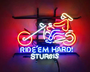 STURGIS Neon Sign Light Tiki Bar Pub Wall Decor Handcraft Visual Artwork 17"x14" - Picture 1 of 5