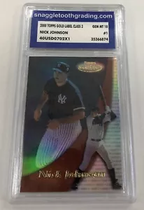 2000 Topps Gold Label Class 3 Nick Johnson Baseball Card #1 Yankees Graded 10 - Picture 1 of 2