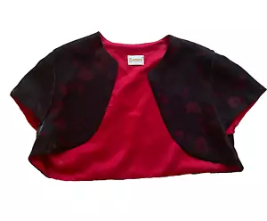 Roman Shrug Cardigan 16 Bolero Black Red Evening Party Occasion Blazer Jacket - Picture 1 of 17