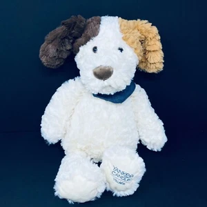 Yankee Candle Mary Meyer White Dog Plush Brown Tan Ears Bandana Stuffed Animal - Picture 1 of 5