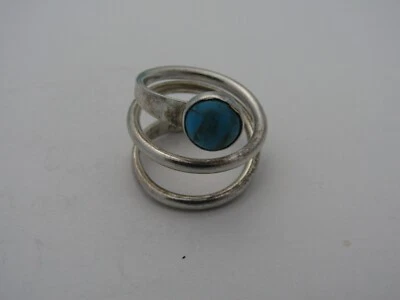 Impresionante Anillo Piedra Turquesa Esterlina C11 México Talla 5 5.2Gr A372 Foto 1 de 4