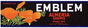 ORIGINAL CRATE LABEL VINTAGE GRAPE CALIFORNIA POPPY 1940S TULARE COUNTY FLORAL - Picture 1 of 1