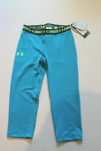 Under Armour Girl's Youth Size Medium Bright Blue Capri Leggings Legging Pants - Picture 1 of 2