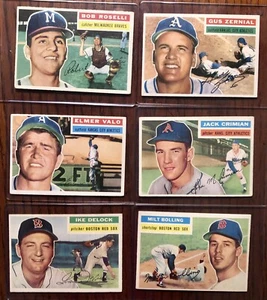1956 Topps Baseball Card Lot (6) EX/EXMT #3WB, #319, #315, #284, #45WB, #131 - Picture 1 of 5