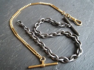 2 x Vintage / Antique Albert Pocket Watch Chains - 43.8g - Picture 1 of 9