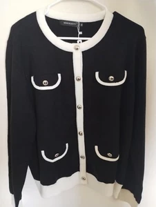 MEROKEETY Women's Long Sleeve Knit Cardigan Sweaters Crew Neck Button Color XL - Picture 1 of 5