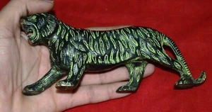 Brass Wild Animal Jaguar Shape Statue Hand Carved Tiger Table Decor Gift CJ109 - Picture 1 of 8