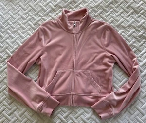 NEW Hollister 2 Piece Pink Velour Track Set High Rise Pants & Top Women S /M - Picture 1 of 14