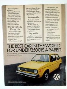 1976 VW Volkswagen Rabbit Print Ad - Picture 1 of 2