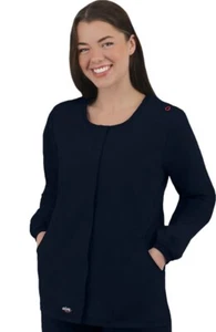 Women's Snap Front Solid Scrub Jacket 2XL NAVY - Picture 1 of 1