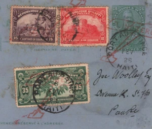 HAITI Card 1928 SPECIAL *LINDBERGH* VISIT FLIGHT CANCEL Airmail {Muller #13}KT88 - Picture 1 of 12