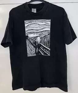 Vintage 90s 1997 Edvard Munch The Scream T-Shirt, Black, Medium / Single Stitch - Picture 1 of 10