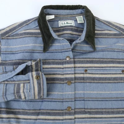 DE COLECCIÓN L.L. CHAQUETA DE CAMPO MANTA A RAYAS AZUL FRIJOL FRANELA BROCHE CUELLO PANA M Foto 1 de 4