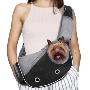 Pet Dog Sling Carrier Bag Mesh Puppy Carry Pack Shoulder Backpack Travel Tote M - Picture 1 of 35