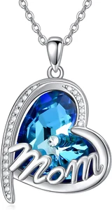 Mom Necklace 925 Sterling Silver Mom Jewelry Gifts for Mother from Daughter - Picture 1 of 6