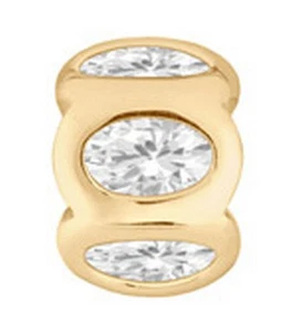 LOVELINKS BY PASTICHE SPACER GOLD PLATED SILVER & CUBIC ZIRCONIA TT126CZG MINT - Picture 1 of 4