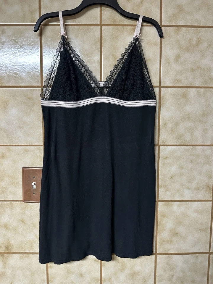Gillian & O’Malley Pink Black Ribbon Babydoll, Dark Angel Sexy Sleep, XL - Image 1 of 4