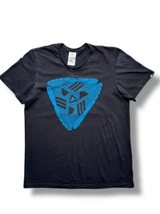 Adidas T-Shirt schwarz Grafik blau Logo Gr. M - Freizeit Sportbekleidung guter Zustand - Bild 1 von 8