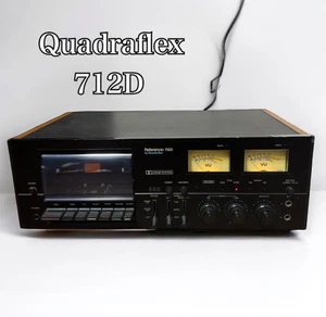 Cubierta de casete Quadraflex 712D vintage Japón madera negra #W1323 - Imagen 1 de 9