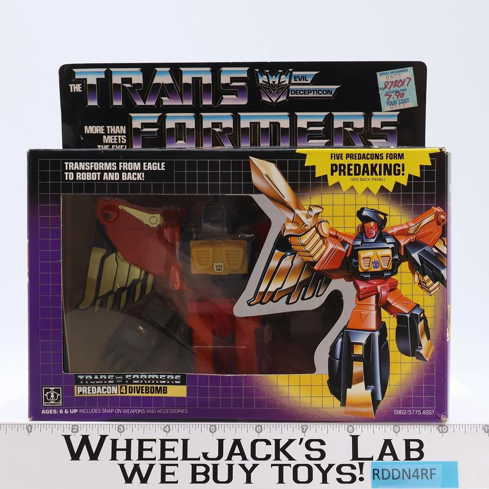 Divebomb 100% Complete W/Box & Insert 100% Complete 1986 G1 Transformers NM - Image 1 of 4