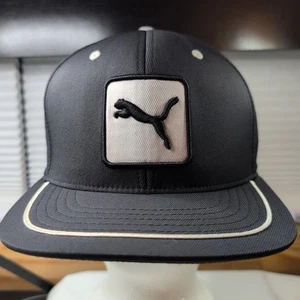 Yupoong Brand PUMA 110 Black & White Snapback Golf Hat  - Picture 1 of 11