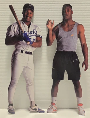 (2) Recortes de cartón Bo Jackson (19") doble cara Nike Store Display Bo Knows Foto 1 de 4