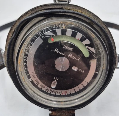 AS-IS SEKONIC MARINE METER II MEDIDOR DE EXPOSICIÓN A LUZ SUBACUÁTICA IMPERMEABLE CON ESTUCHE Foto 1 de 4