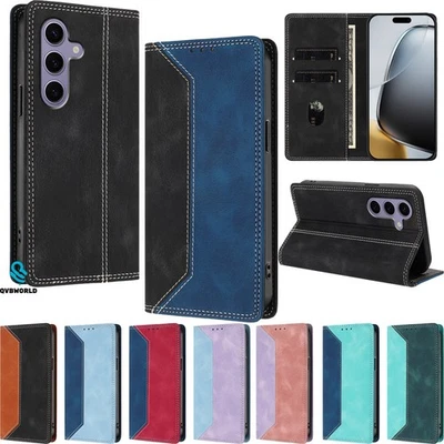 For Samsung M54 J4 J6 Plus Note 20 10 Skin Feel Magnetic Wallet Case Phone Cover - Image 1 of 4