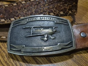Vntg Belt Buckle Pitts Special World Aerobatic Champ Lewis Buckles Chicago 1974 - Picture 1 of 24