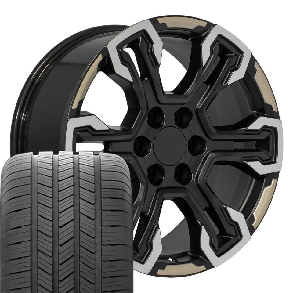 OE Wheels CV65 20x9 Two-Toned Wheels & 275/55R20 Goodyear Tires Set 6X139.7 26ET - Image 1 of 4