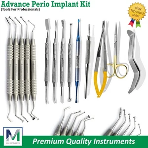 Dental Implant Oral Surgery Elevator Kit Surgical Bone Curette Forceps Retractor - Picture 1 of 9
