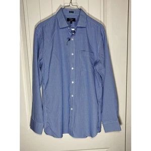 Camicia J.Crew Thompson senza rughe anni 80 2 strati blu Gingham M 15-15,5 - Foto 1 di 14