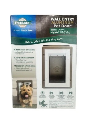 PetSafe Wall Entry Aluminum Pet Door Small Dog 1lb-15lb  PPA11-10915 SEALED BOX - Image 1 of 4