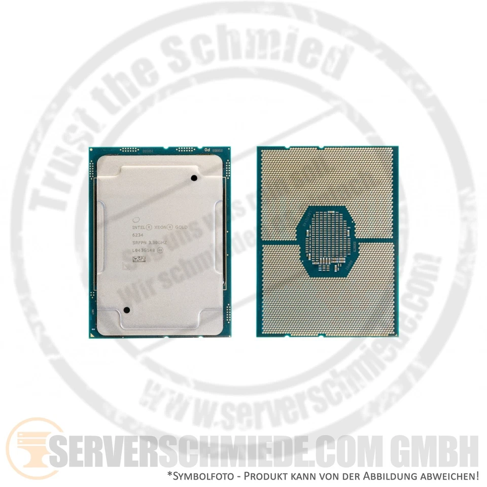 Intel Xeon Gold 6234 SRFPN 8C Server Prozessor 8x 3,30 GHz 24,75MB 3647 CPU - Bild 1 von 1