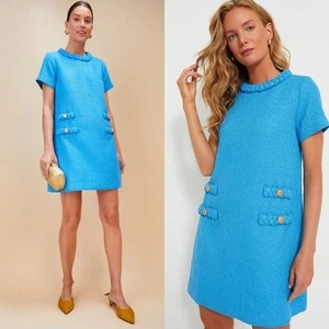 Biesen Capri Blau Tweed Jackie Minikleid Gr. L Neu mit Etikett Retro Party Cocktail - Bild 1 von 10