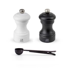 Bistro 4 Zoll Salz & Pfeffermühle Geschenkset, matt weiß & schwarz - mit Edelstahl... - Bild 1 von 1