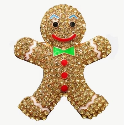 Broche Betsey Johnson Pan de Jengibre Hombre Broche Navidad Prendedor Foto 1 de 2