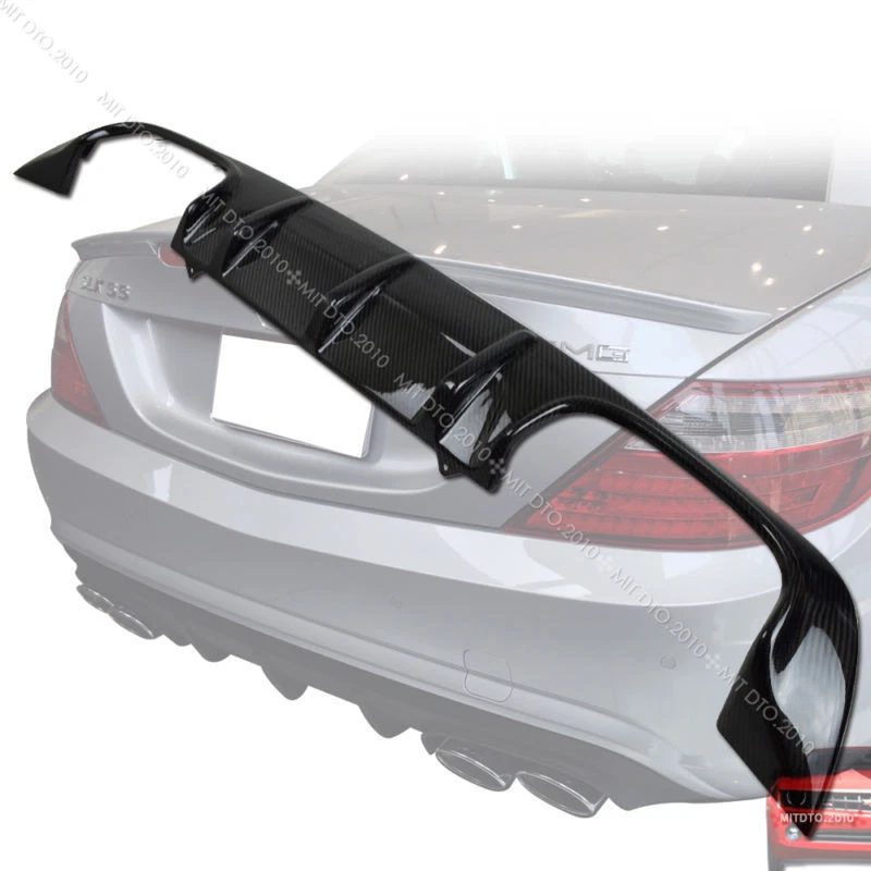 Carbon Fiber Fit For Mercedes Benz R172 SLK Rear Bumper Diffuser - Image 1 of 1